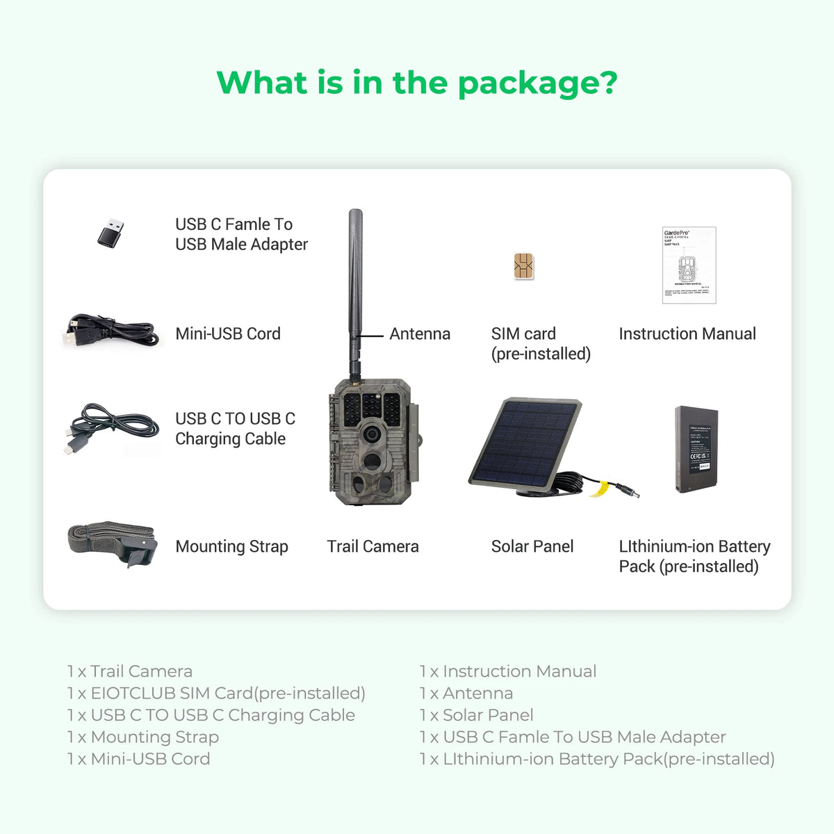 Cellular Trail Camera With Unlimited Data Plan 4G LTE IP66 Waterproof