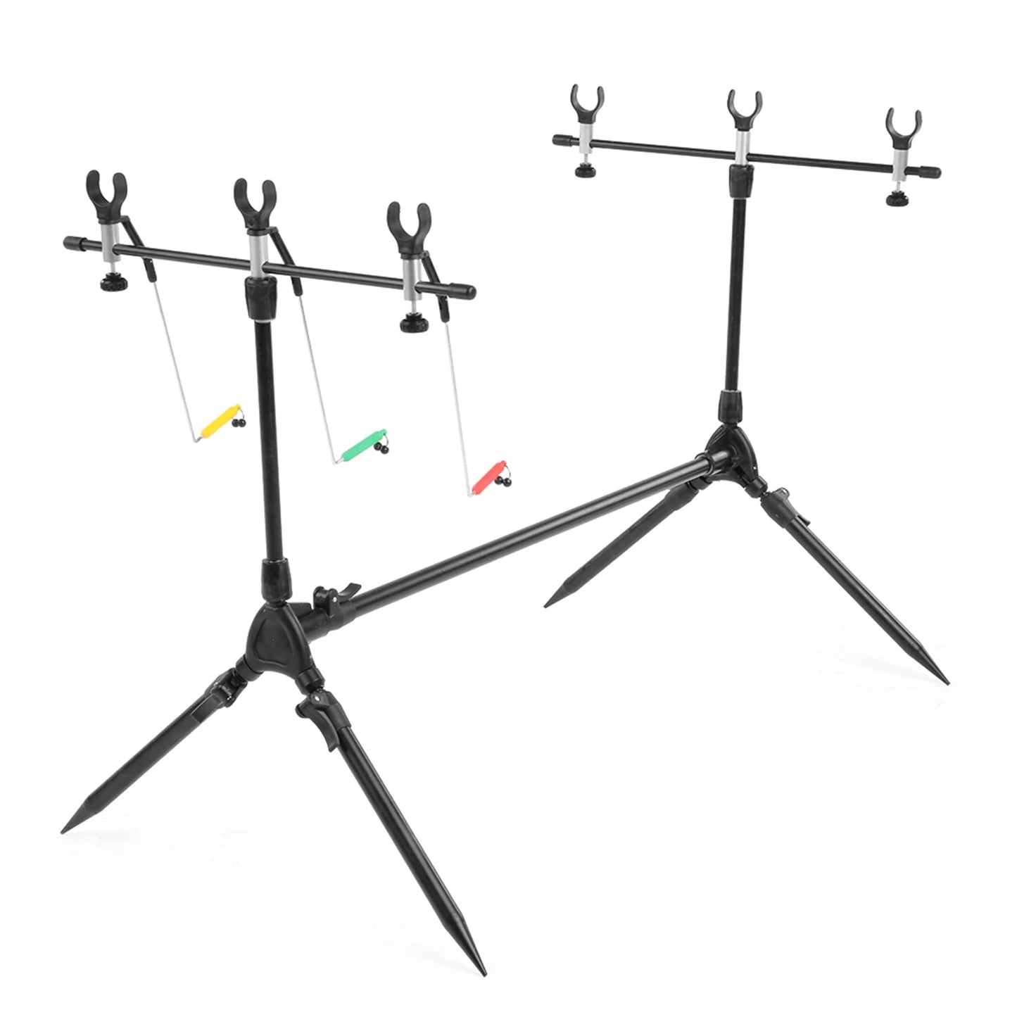 Adjustable Rod Pod Stand With 3 Bite Alarms And Swingers