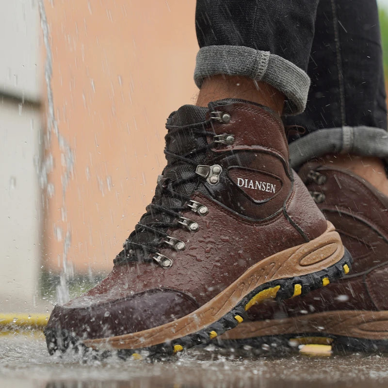Veigar Men Waterproof Leather Steel Toe Safety Boots