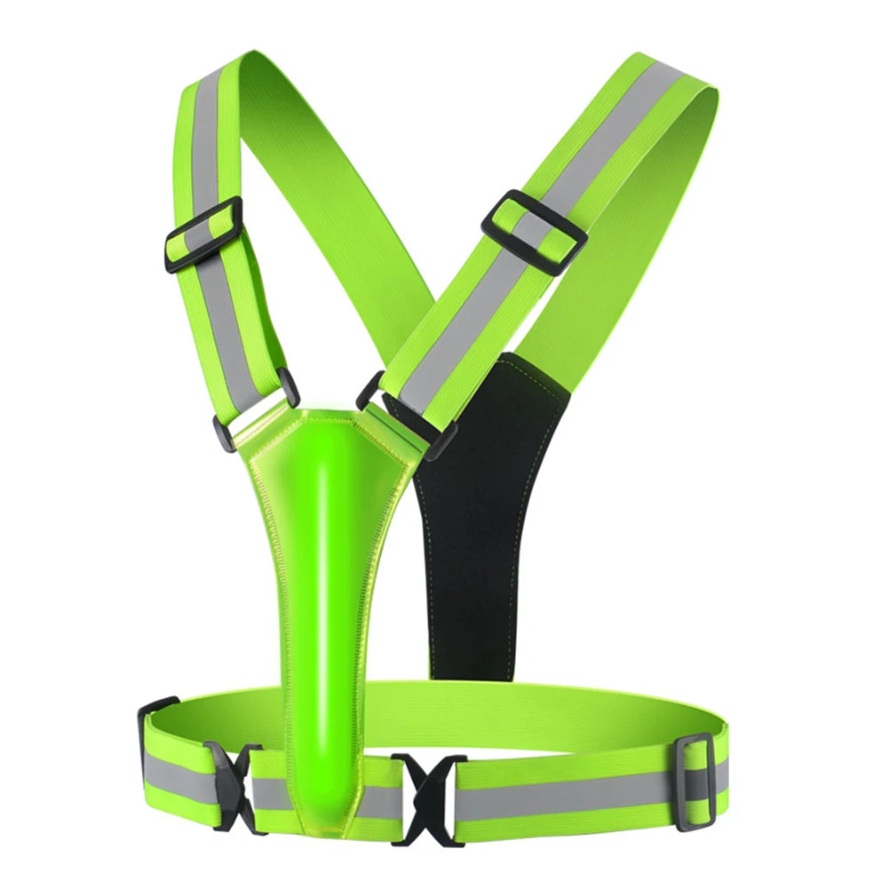 LED Running Vest USB Rechargeable Reflective Adjustable Safety Vest
