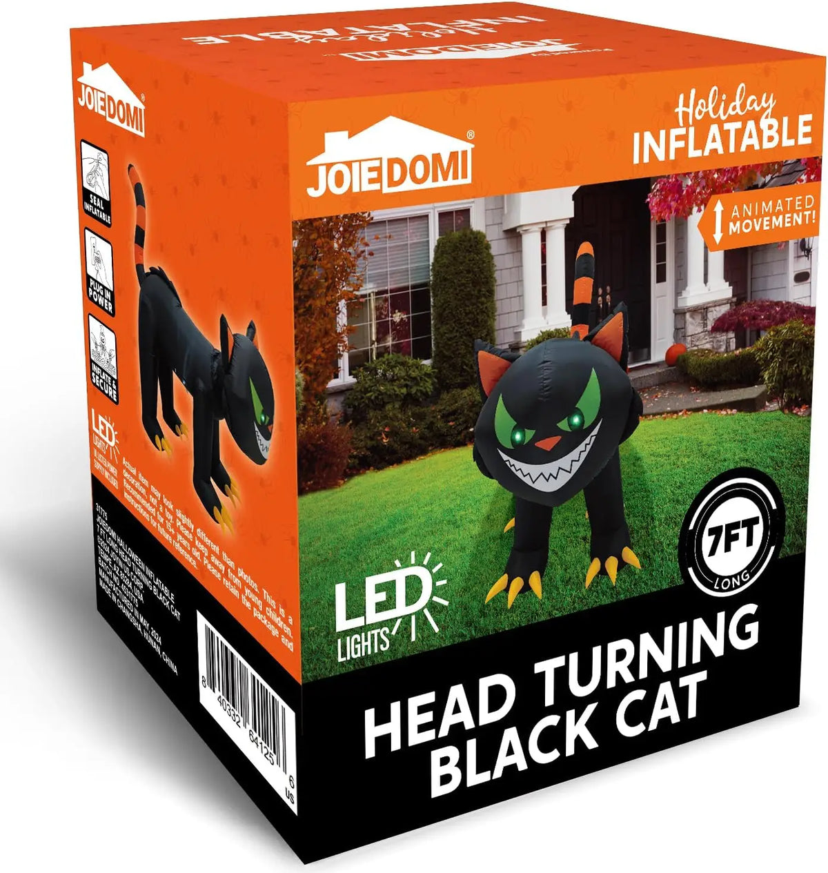 Joyfy Halloween Cat Inflatable With Moving Head LEDs