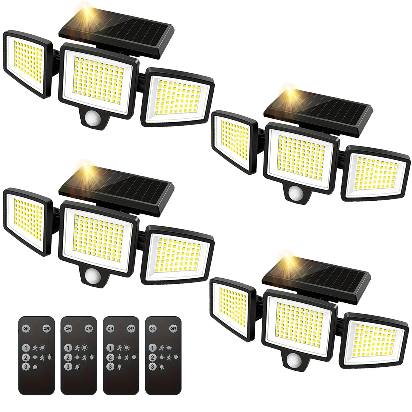 SZRSTH 3-Head Solar Outdoor Light With Motion Sensor Security