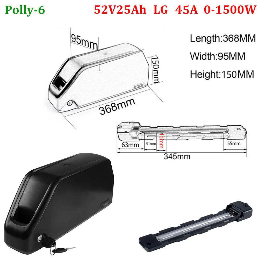 UNITPACKPOWER E-Bike Downtube Battery Pack 36V 48V 52V 72V