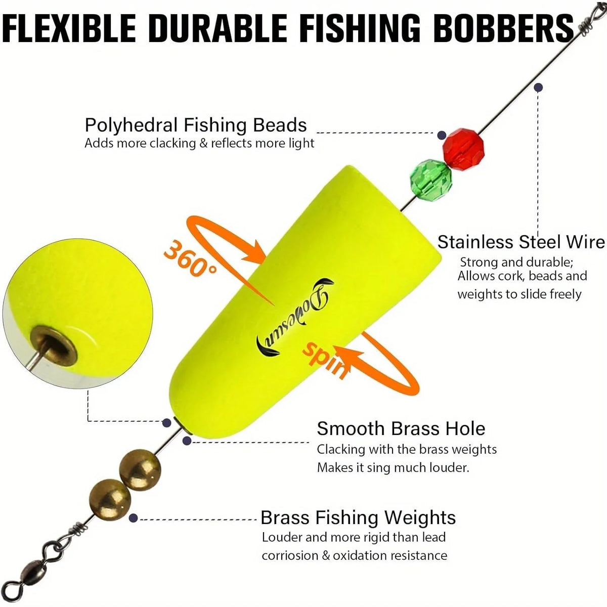 Three Shapes Popping Cork Fishing Floats Set for Saltwater Freshwater