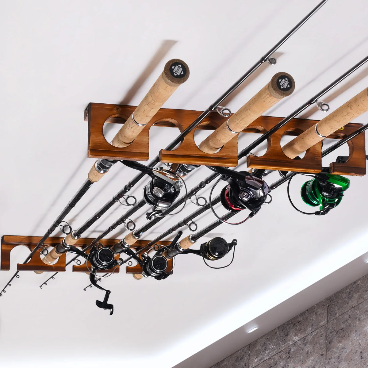 Ghosthorn Fishing Rod Rack Wall Mount Organizer Garage Storage