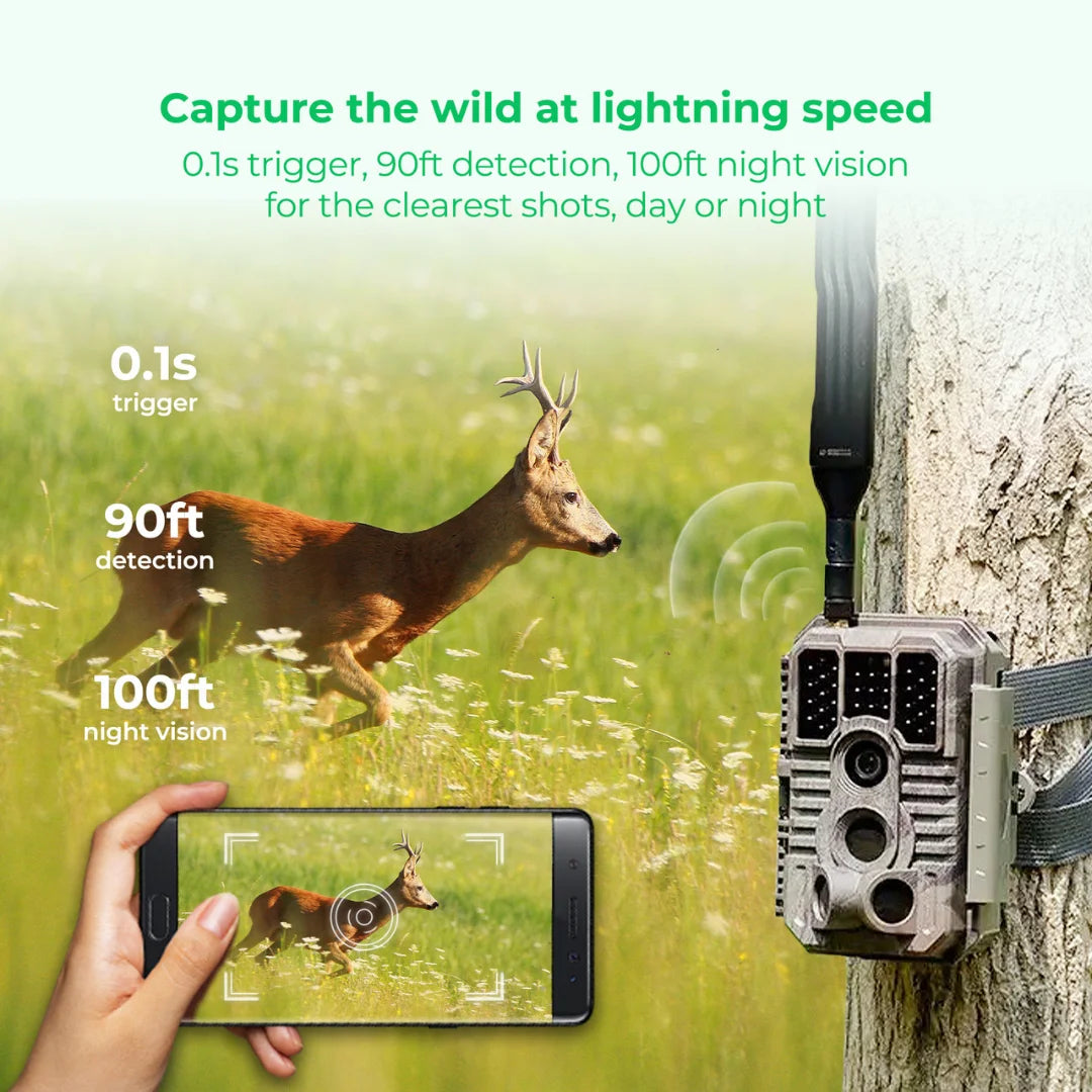 Cellular Trail Camera With Unlimited Data Plan 4G LTE IP66 Waterproof