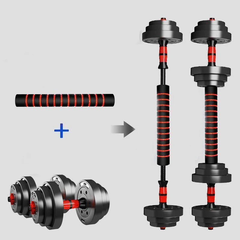 Adjustable Dumbbell Barbell Set With Anti Slip Grip Home Gym