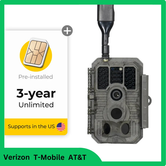 Cellular Trail Camera With Unlimited Data Plan 4G LTE IP66 Waterproof