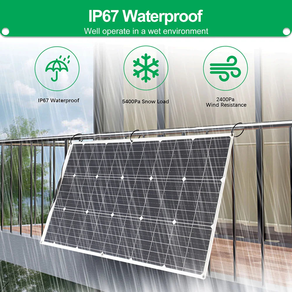 DGSunlight Flexible 100W 12V Monocrystalline Solar Panel