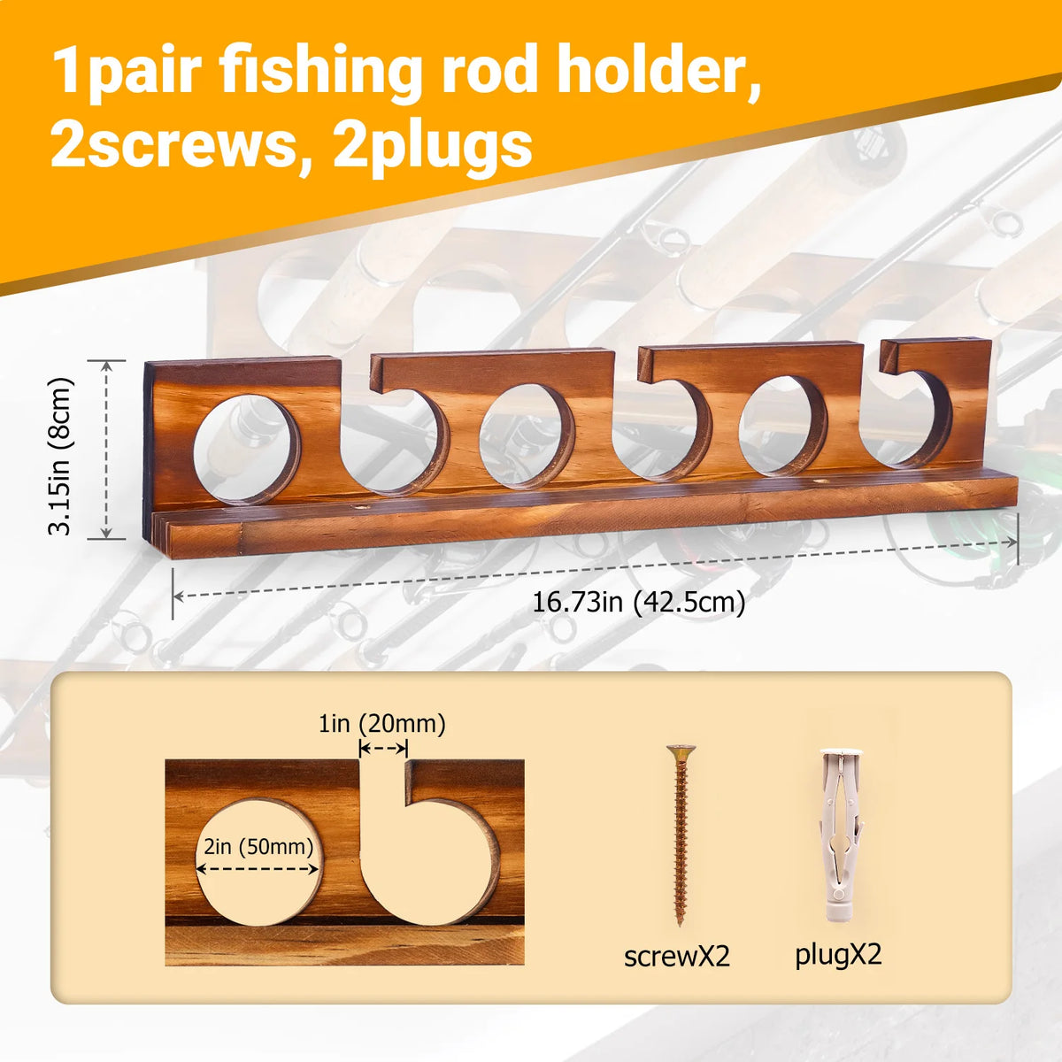 Ghosthorn Fishing Rod Rack Wall Mount Organizer Garage Storage