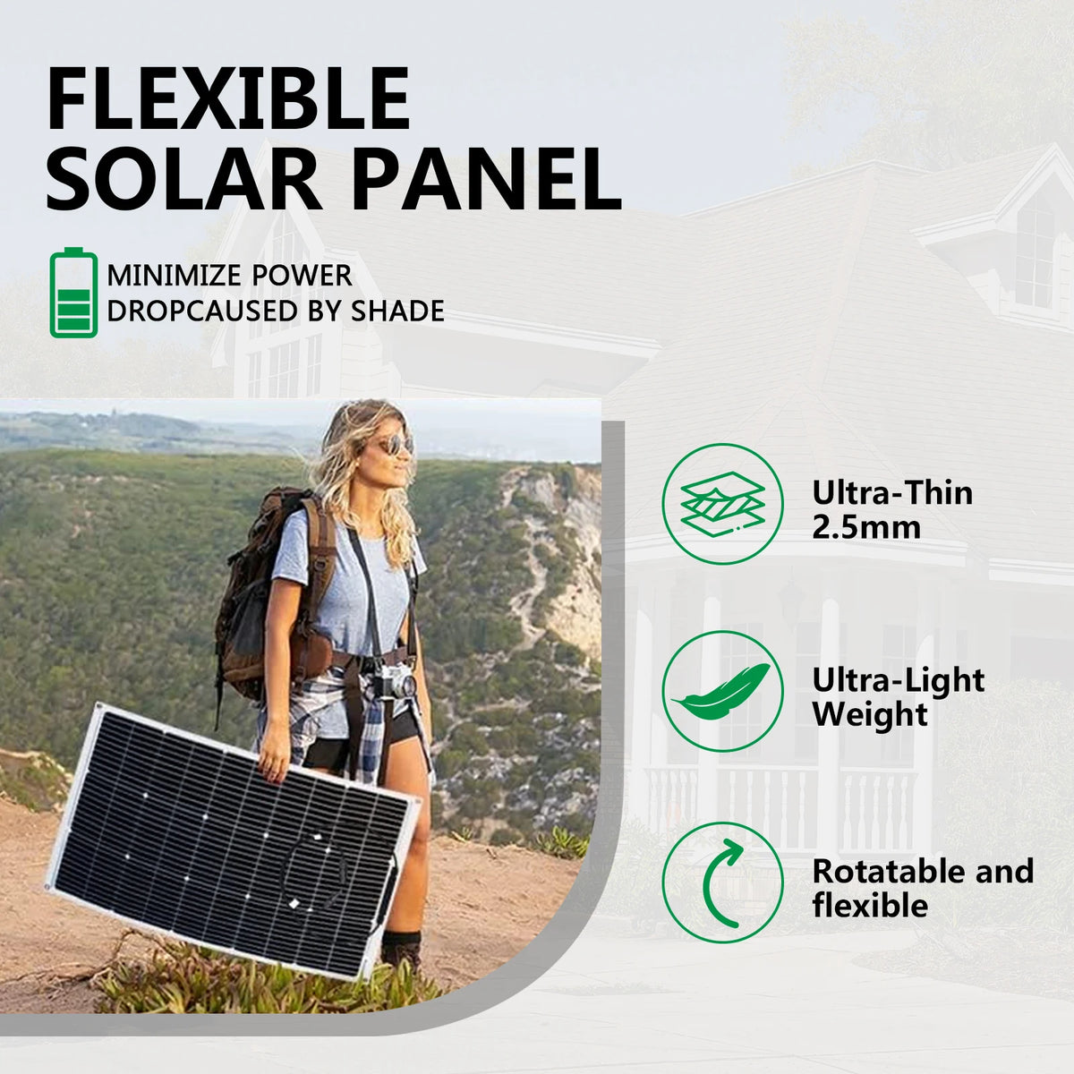 DGSunlight Flexible 100W 12V Monocrystalline Solar Panel