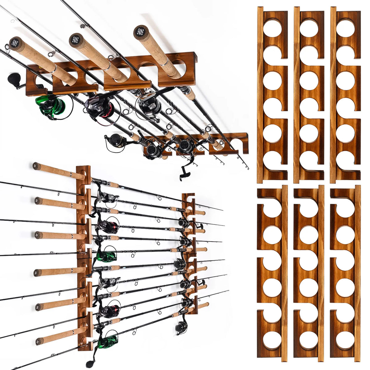 Ghosthorn Fishing Rod Rack Wall Mount Organizer Garage Storage