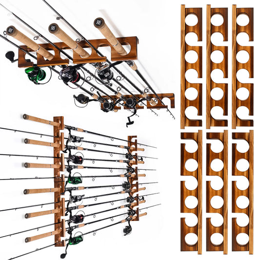 Ghosthorn Fishing Rod Rack Wall Mount Organizer Garage Storage