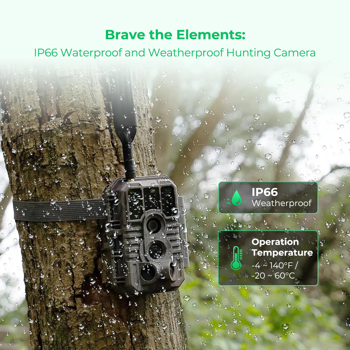 Cellular Trail Camera With Unlimited Data Plan 4G LTE IP66 Waterproof