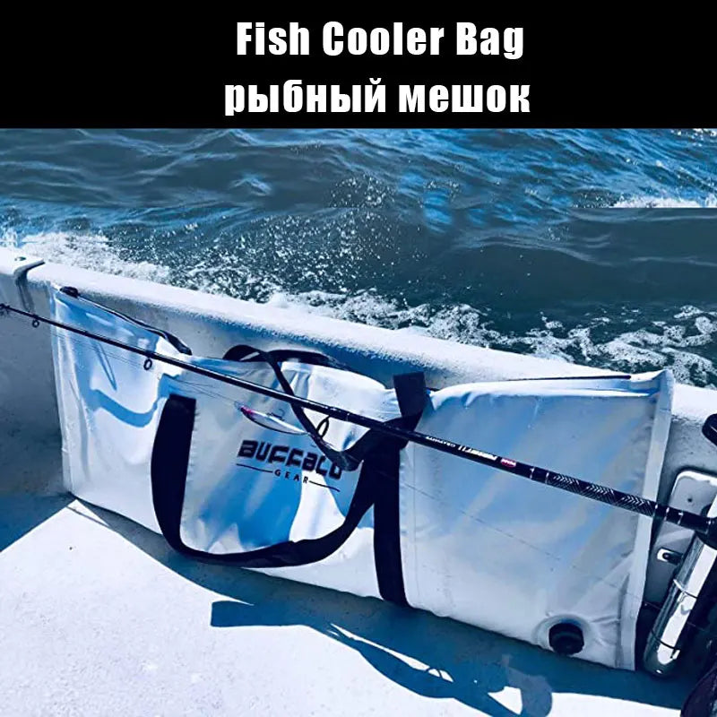 Insulated Fish Cooler Bag Leakproof Tackle Storage Tote