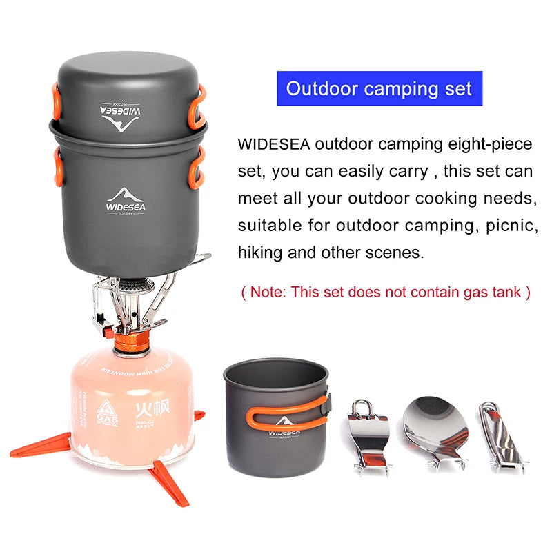 Widesea Compact Aluminum Camping Cookware Set With Utensils