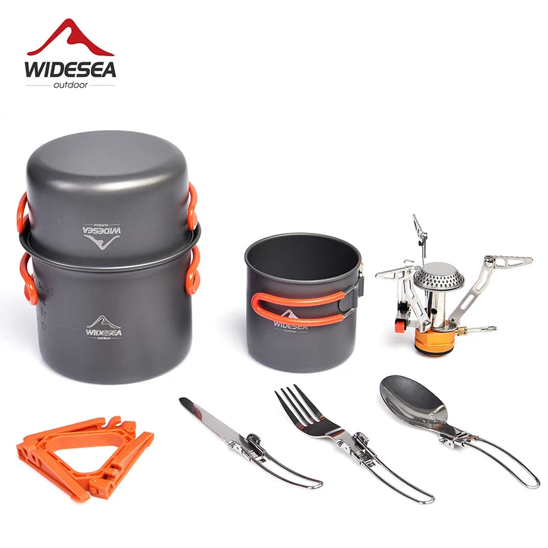 Widesea Compact Aluminum Camping Cookware Set With Utensils