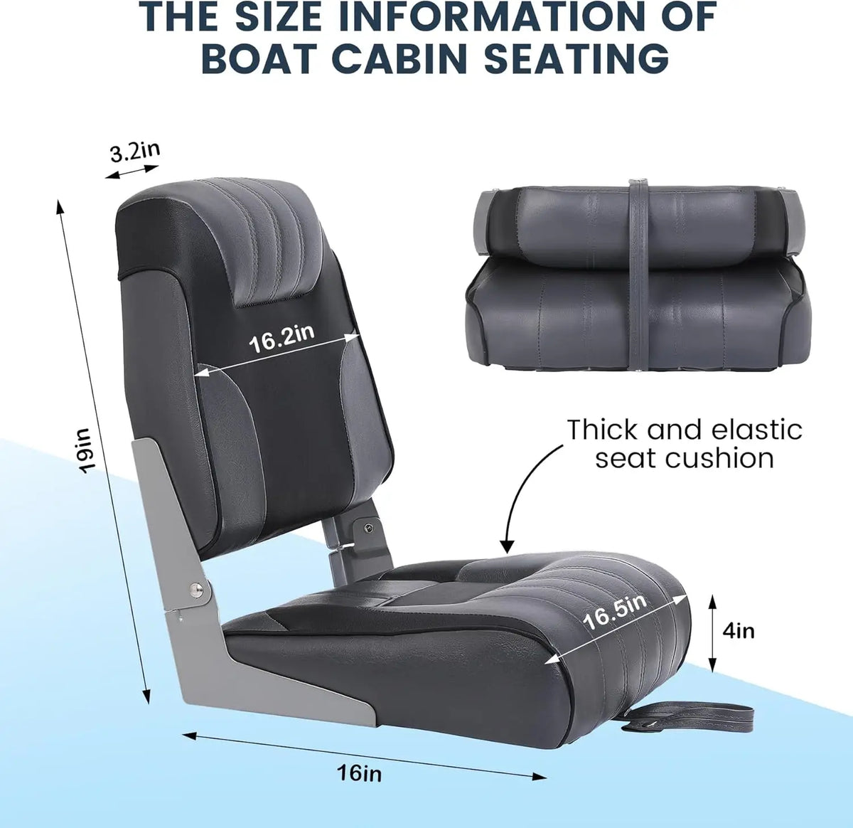 TWISTER.CK Two Pack Boat Seat With High Back Folding Cushion