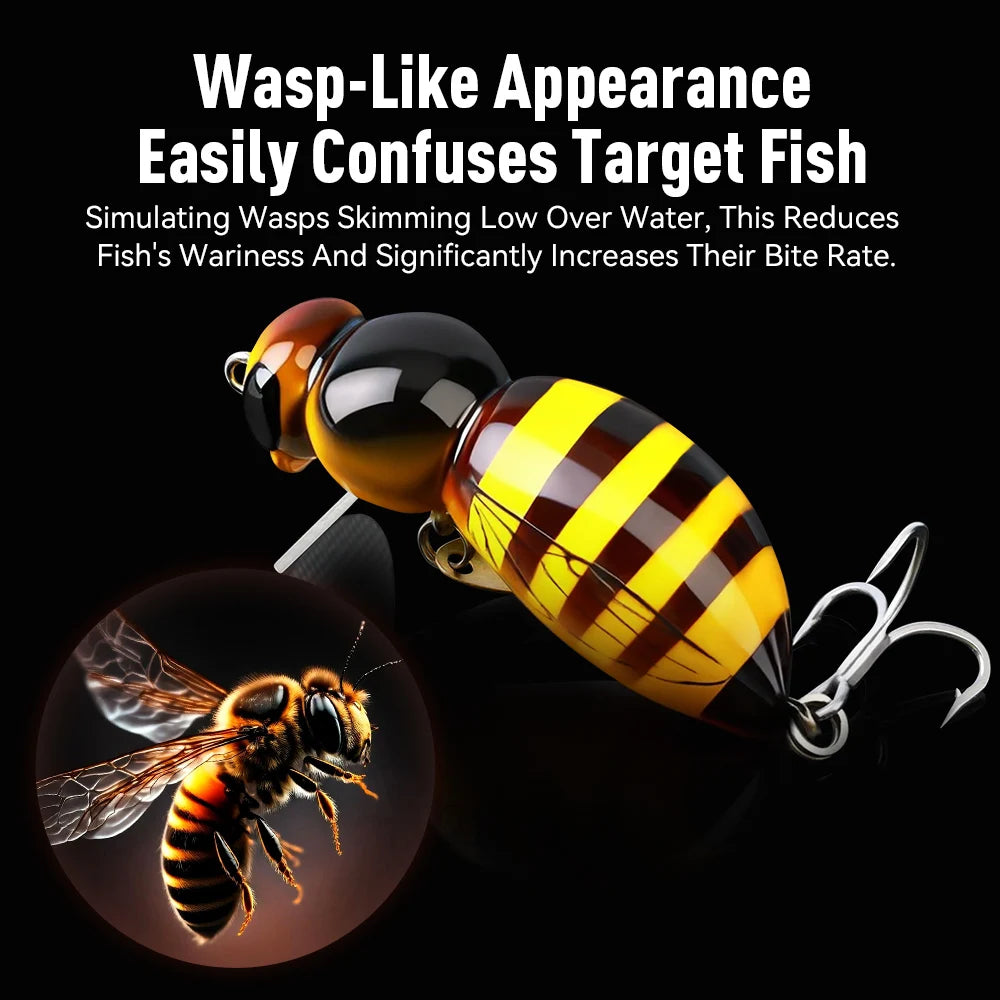 Kingdom 3Pcs Wasp Minnow Lure Floating Wobbler With Spinner