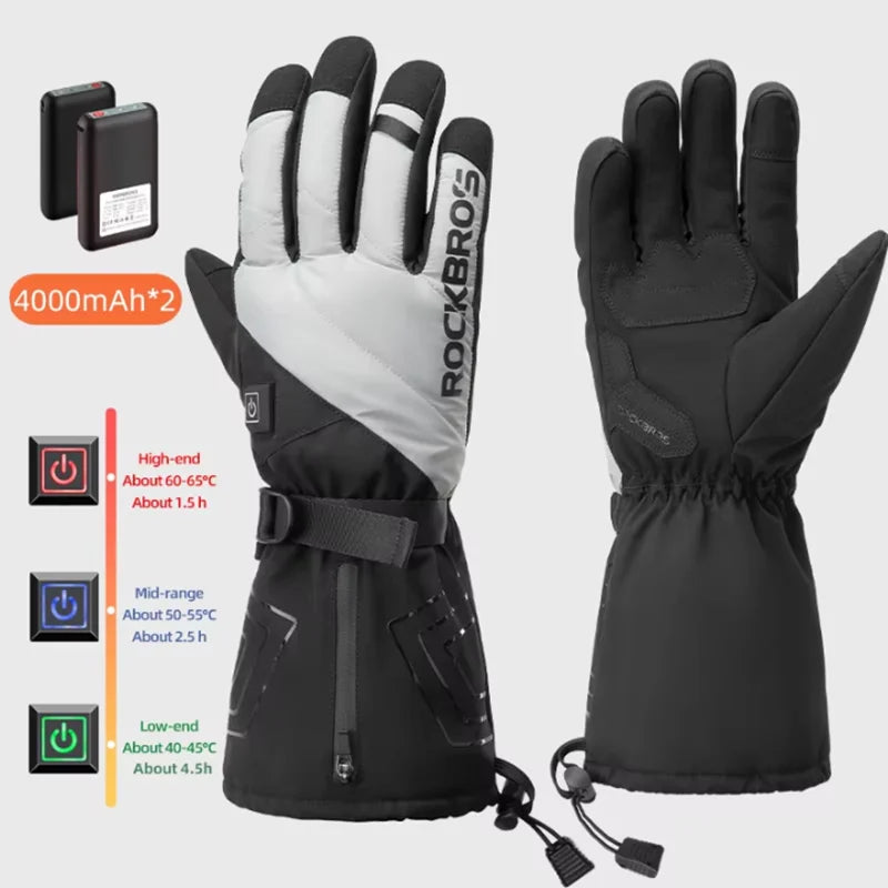 Rockbros Rechargeable Heated Gloves For Winter Sports And Motorcycling