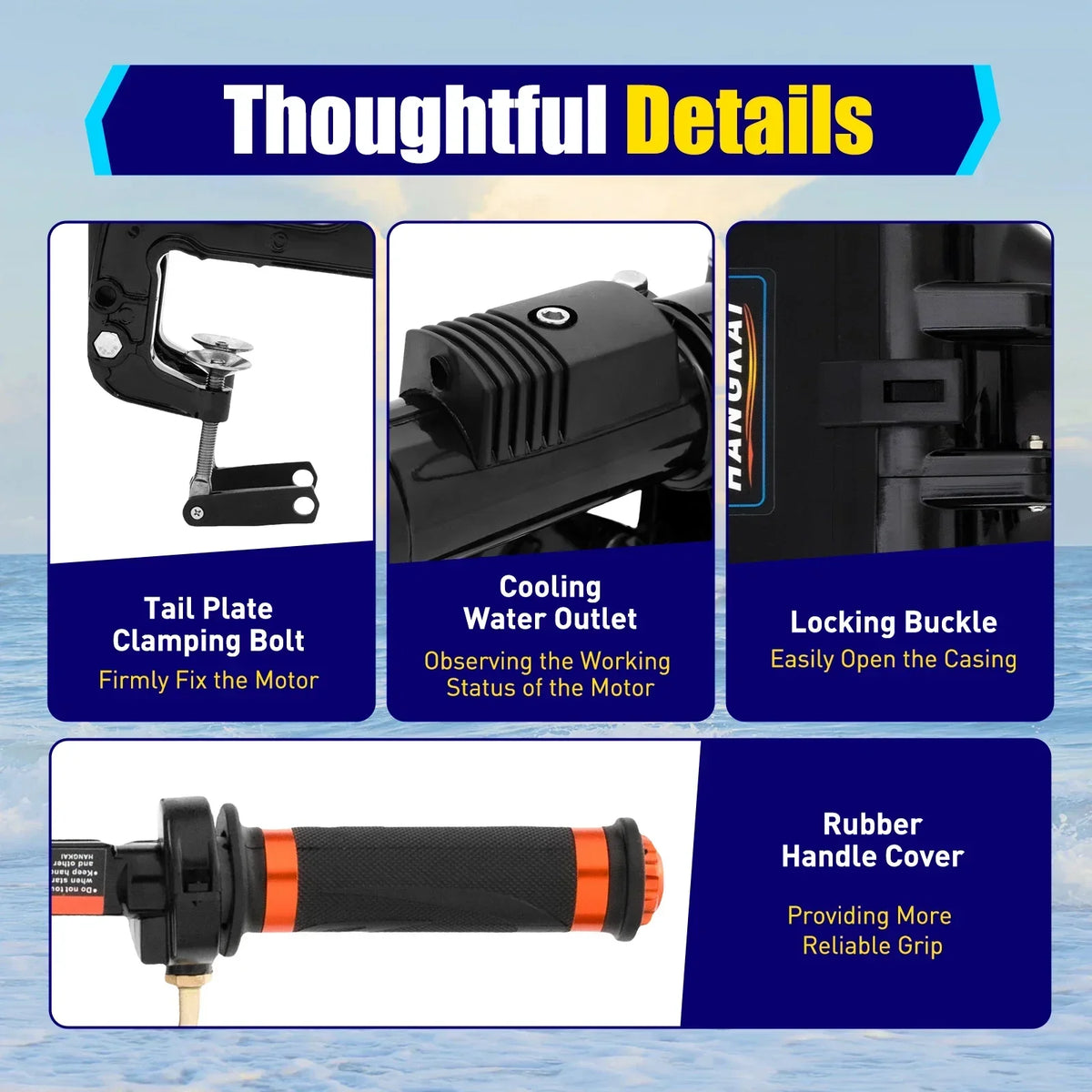 Portable 3.5HP Gasoline Outboard Motor With Adjustable Tilt