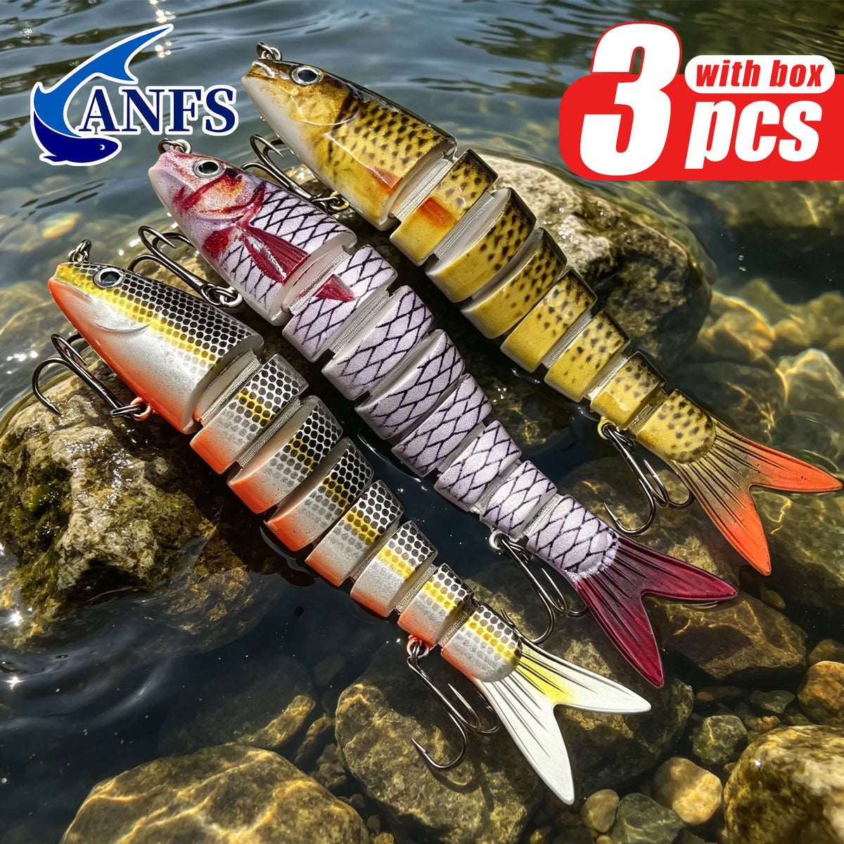 Anfs 8 Segment Multi Jointed Artificial Fishing Lure Bait Kit