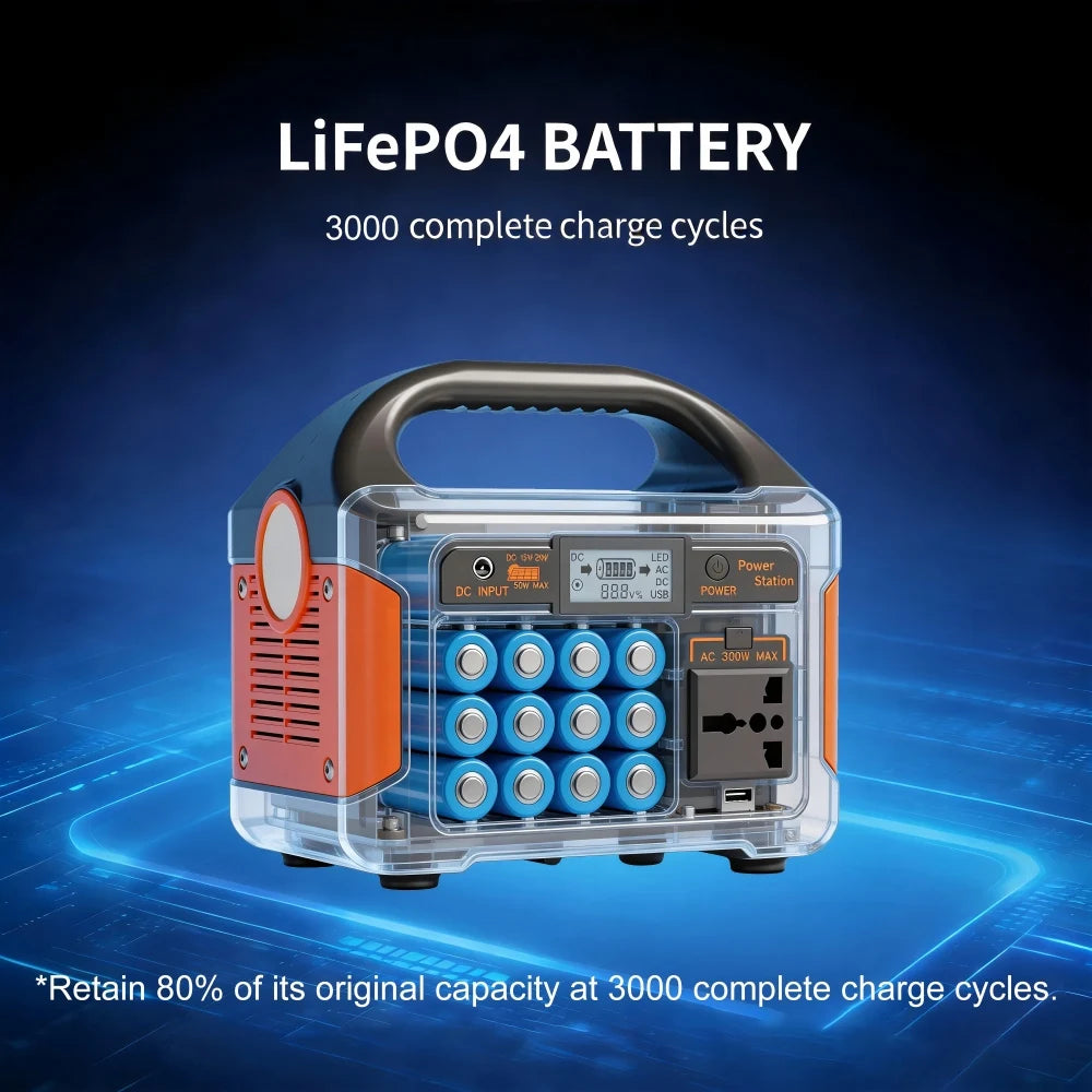 GaiaRay 460.8Wh LiFePO4 Portable Power Station Solar Generator