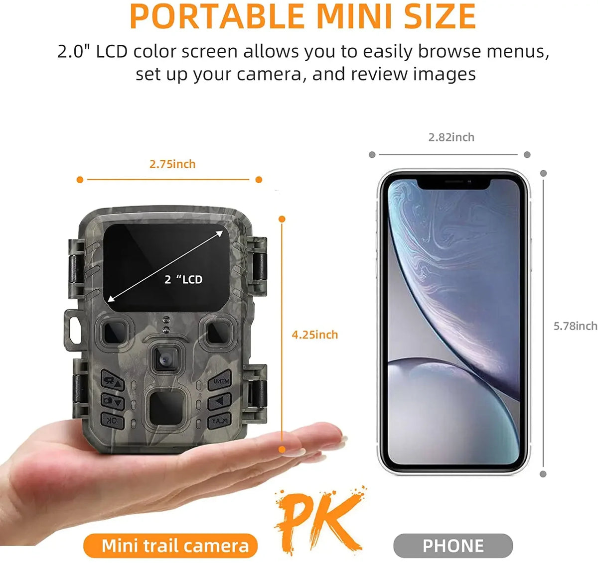 Mini301 Trail Hunting Camera 24MP 1080P Night Vision IP65 Waterproof