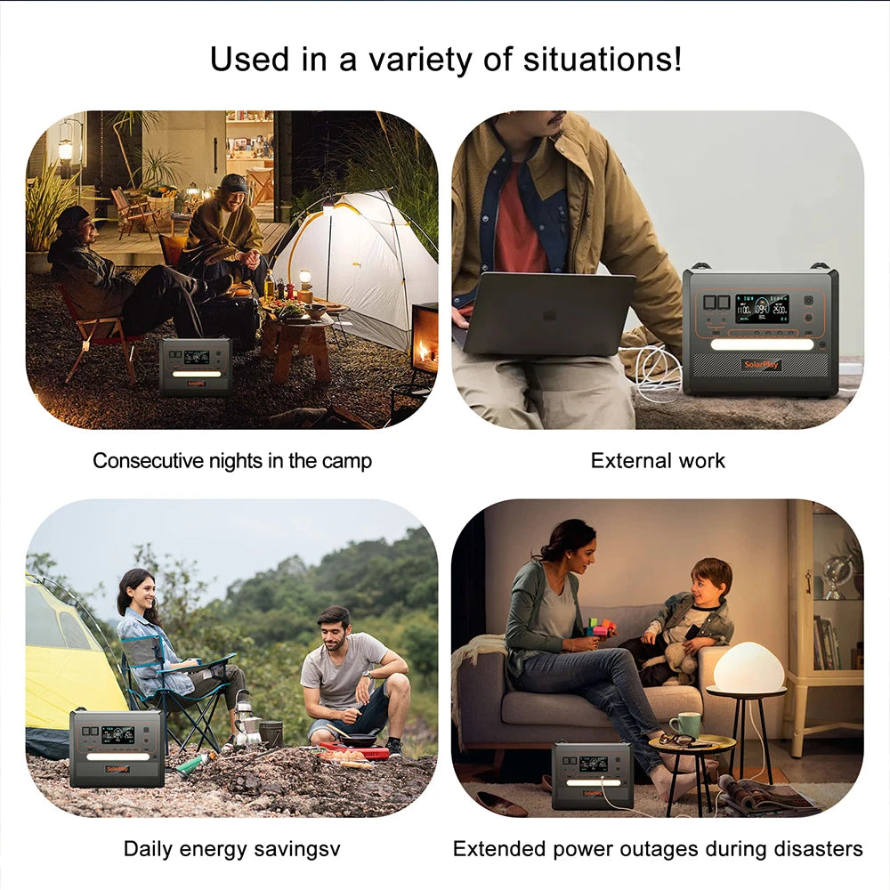 SOLARPLAY 2160Wh LiFePO4 Portable Power Station With 200W Solar Panel