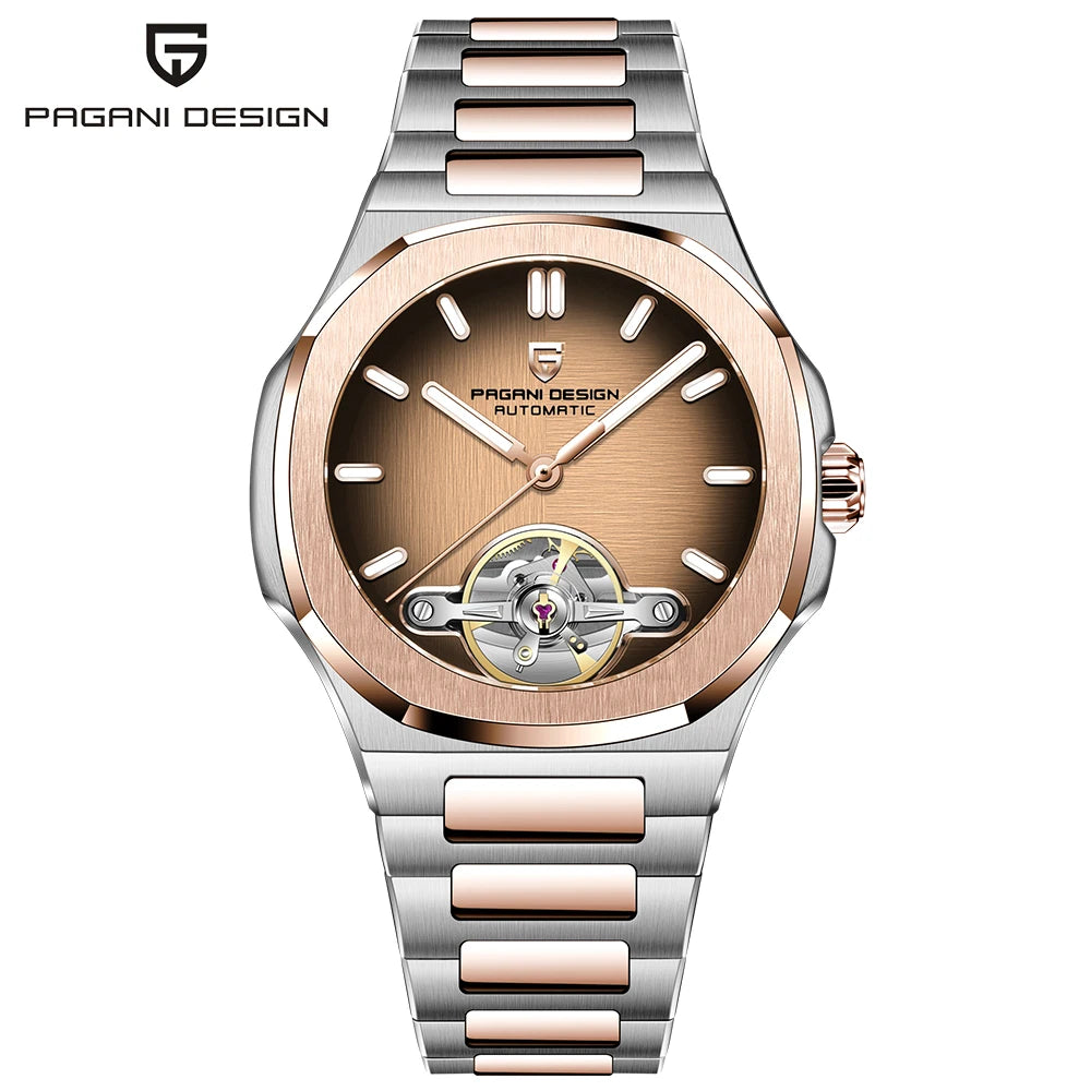 PAGANI DESIGN Skeleton Tourbillon Automatic Mens Wristwatch