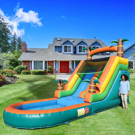 King50 Giant Commercial PVC Inflatable Water Slide With 950W Blower