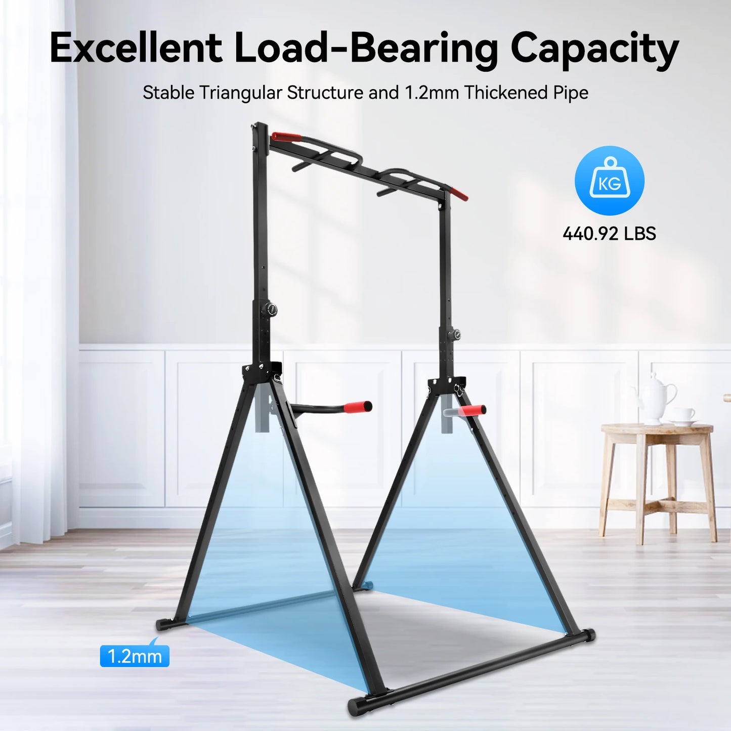 Triangular Pull Up Station Adjustable Height Bar For Home Gym Equipment