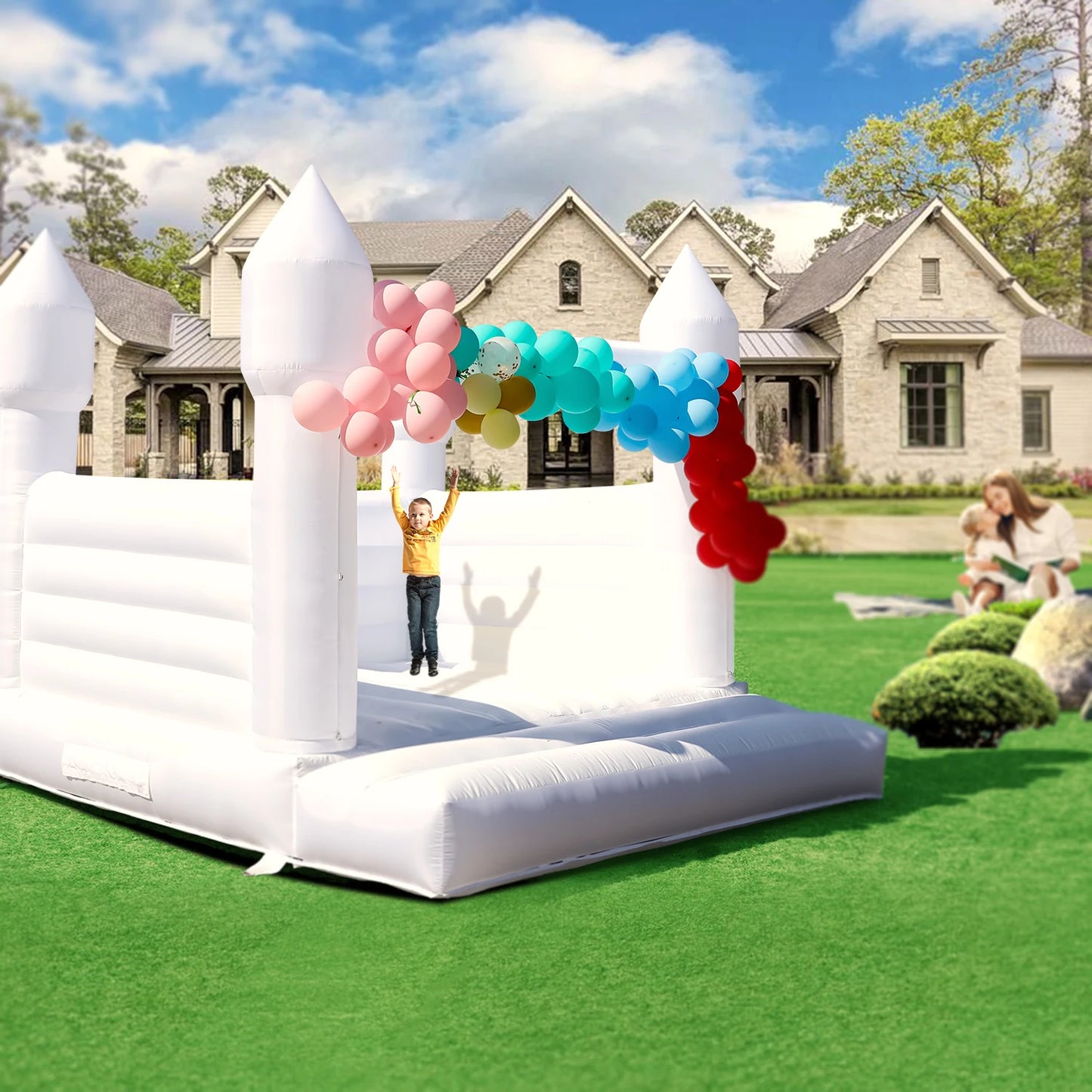 RTS Inflatable Giant Bounce House Castle for Kids Party
