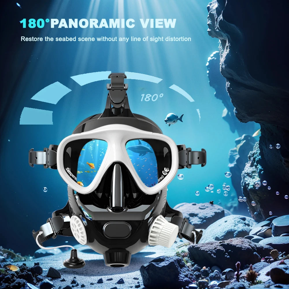 Smaco Full Face Snorkel Mask With Silicone 180 Degree View