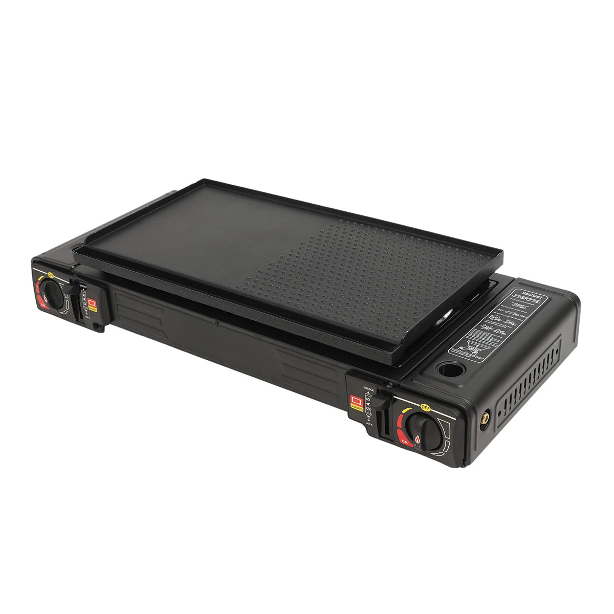 Portable Two Burner Gas Stove With Piezo Ignition And Case