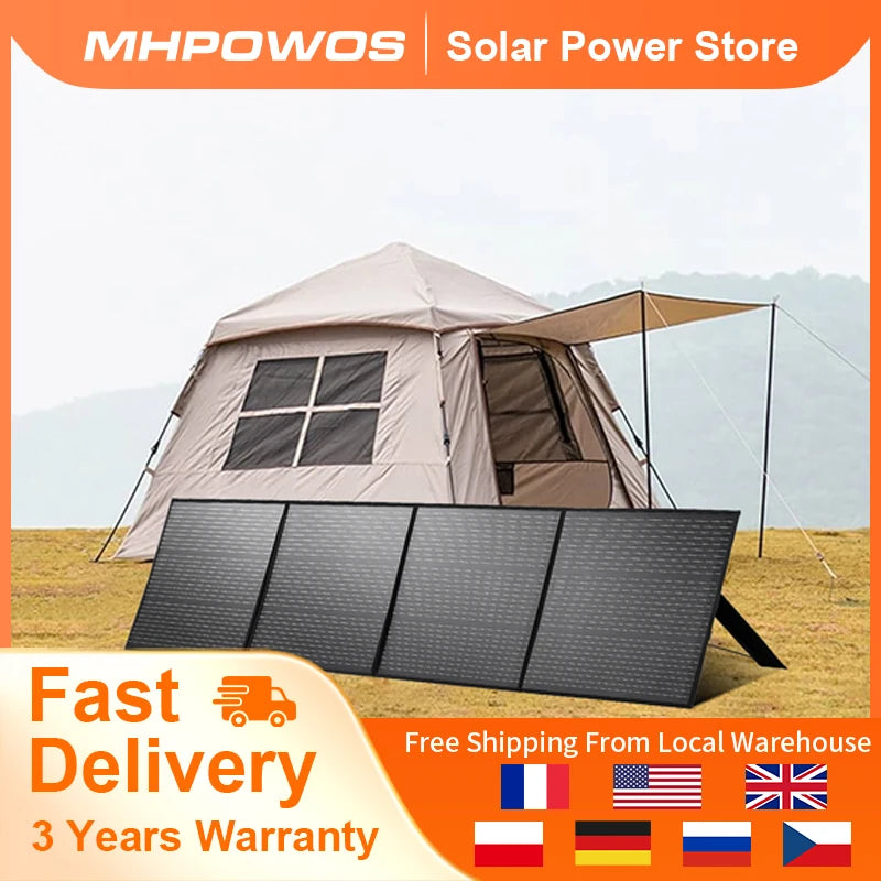 Mhpowos 220W Foldable Monocrystalline Solar Panel Waterproof Portable