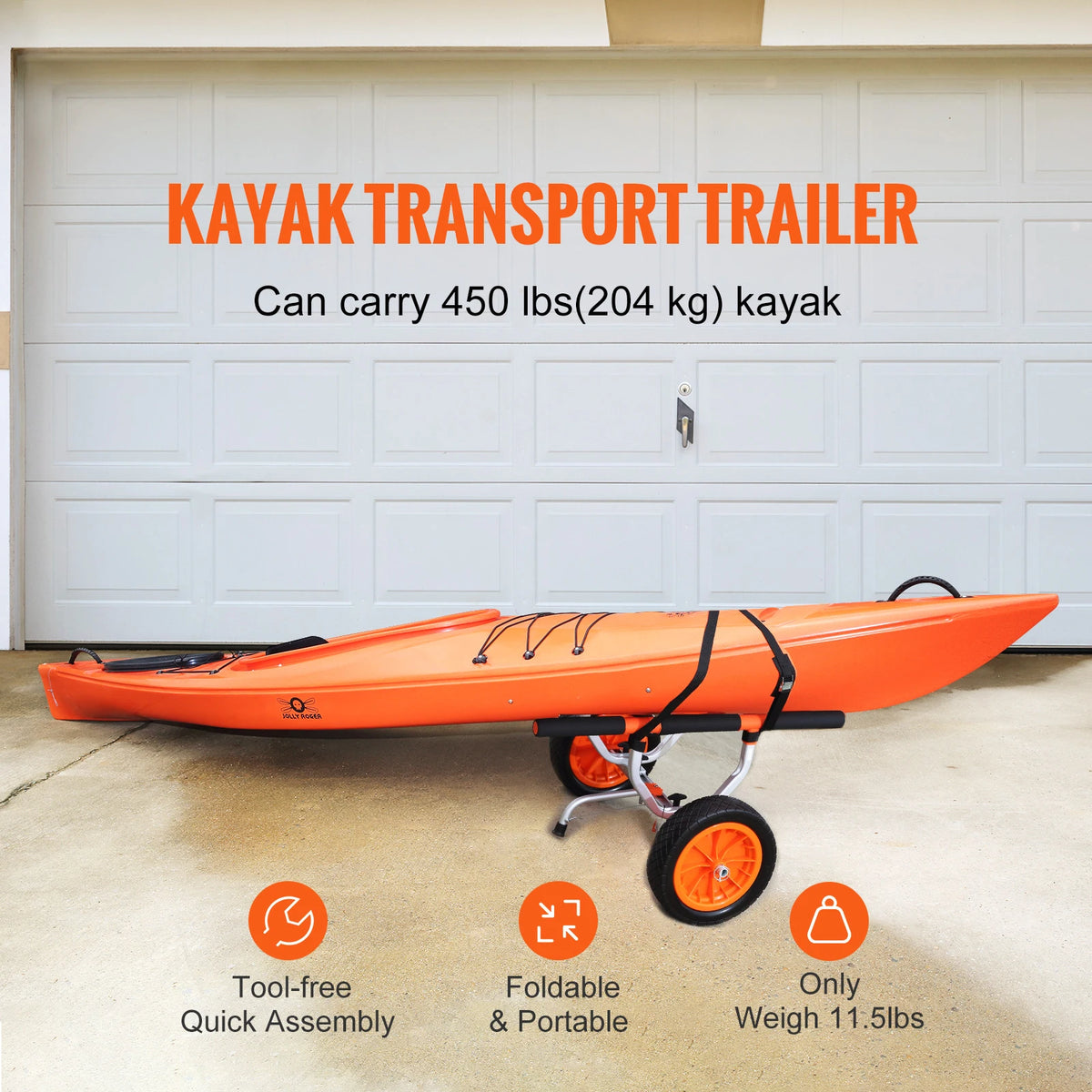 SucceBuy Heavy Duty Aluminum Kayak Cart And Canoe Trolley