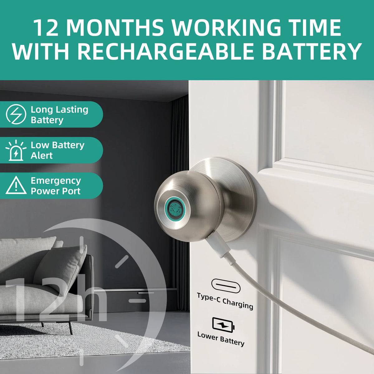 Viladepot Smart Lock Keyless Entry With Fingerprint App Control