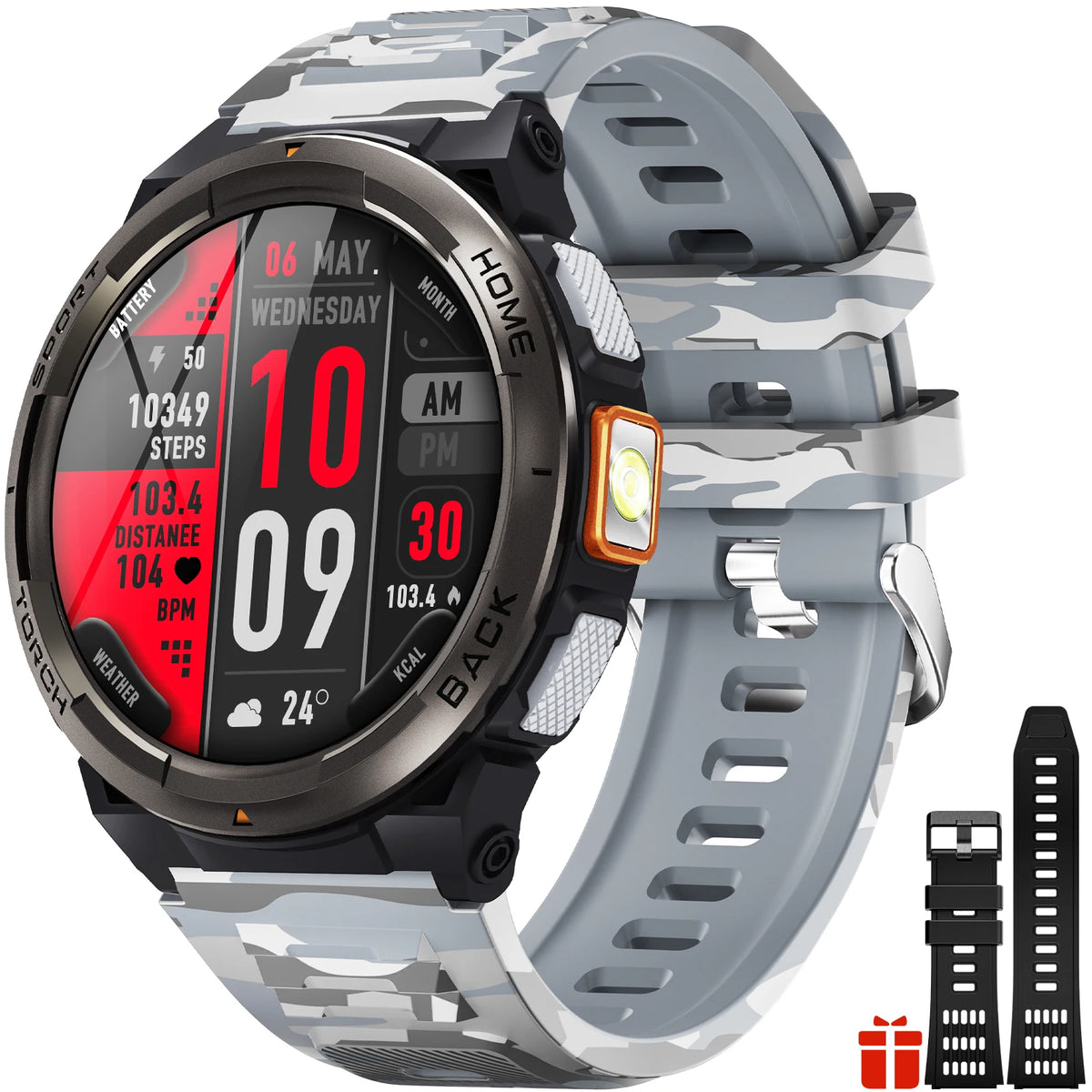 EIGIIS KE5 Smart Watch With Compass Barometer And LED Flashlight