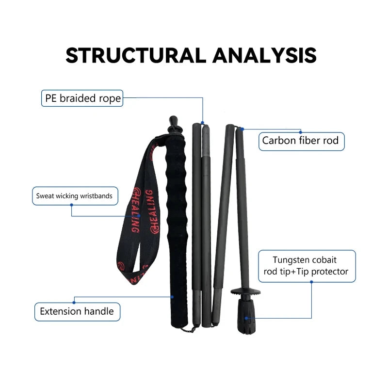 OKHEALING Anti Shock Carbon Fiber Trekking Poles For Hiking