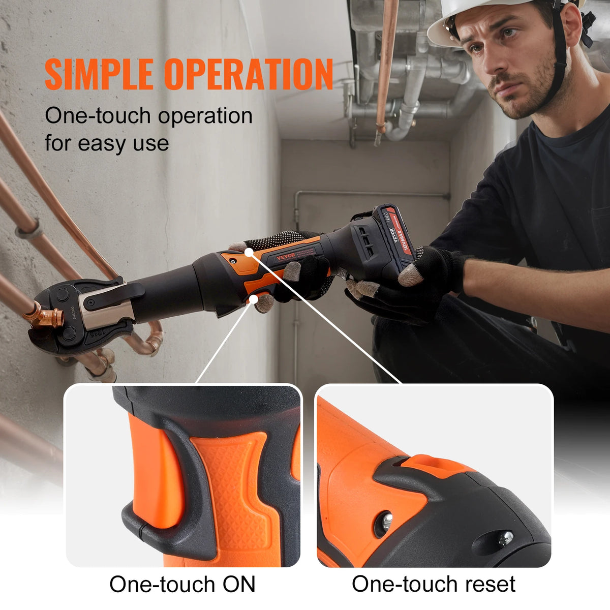 SucceBuy 18V Cordless Electric Pipe Crimping Press Tool