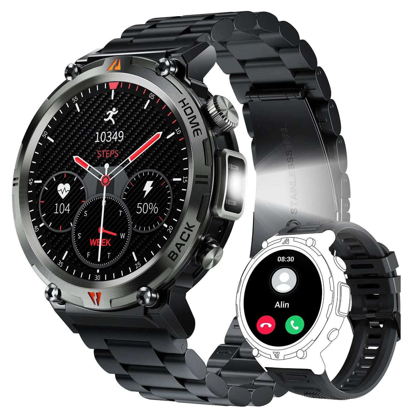 EIGIIS KE3 Smartwatch For Men Bluetooth Call Full Touch Screen Health Monitor