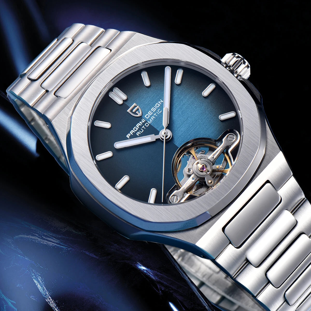 PAGANI DESIGN Skeleton Tourbillon Automatic Mens Wristwatch