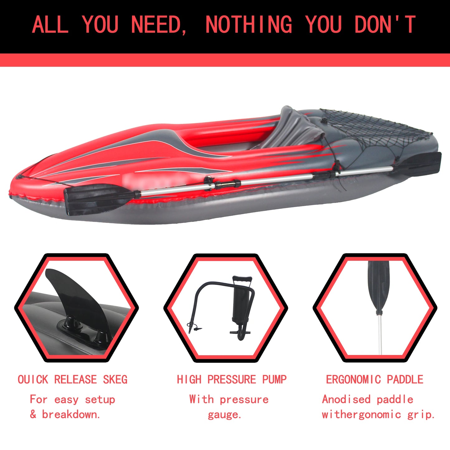 HHSJZWCY Inflatable Kayak Fishing Boat for Lakes and Rivers