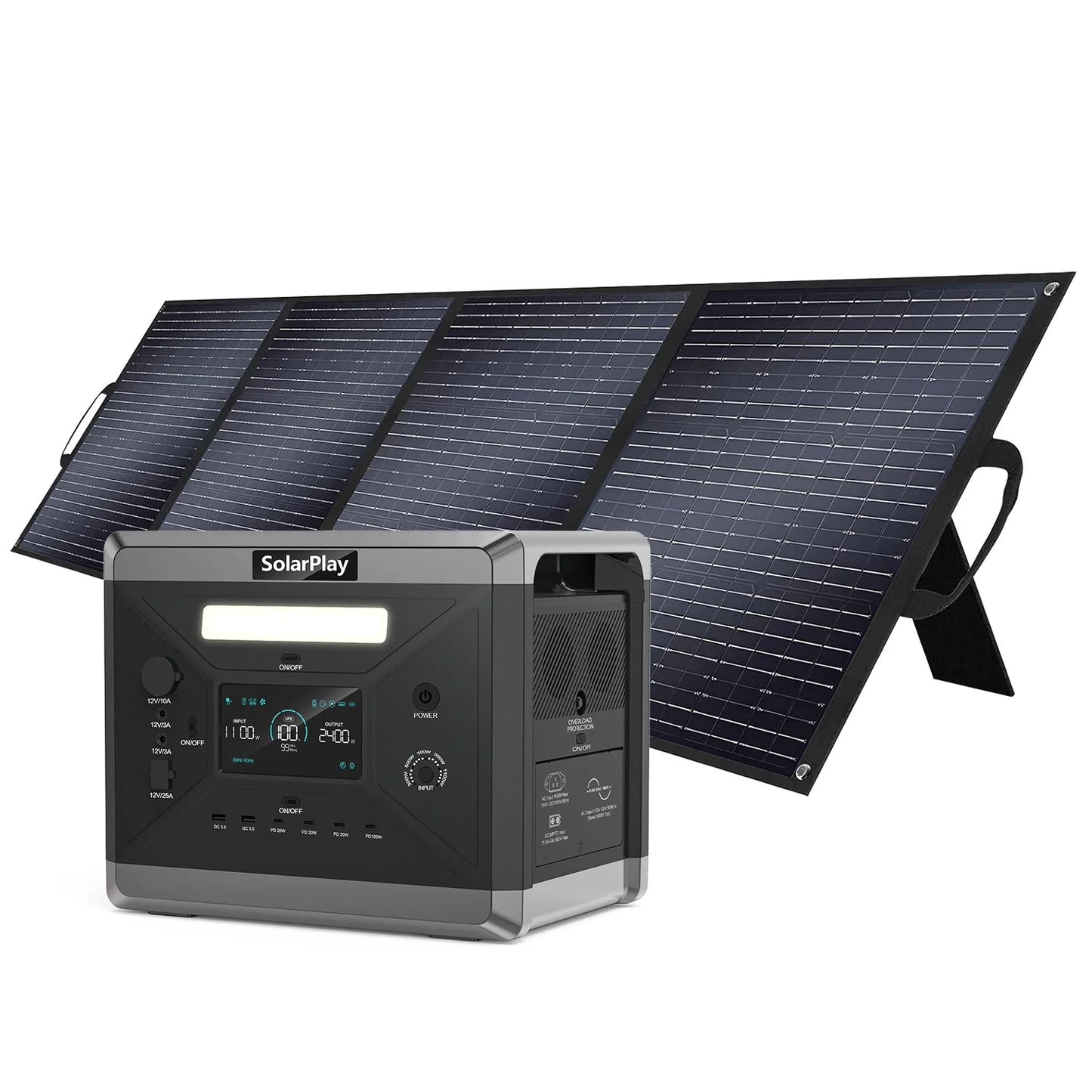 SOLARPLAY 2160Wh LiFePO4 Portable Power Station With 200W Solar Panel