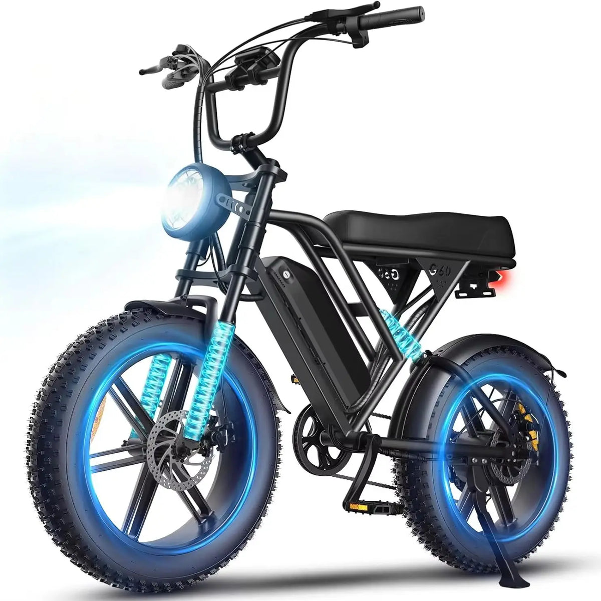 OBX 1000W Fat Tire Electric Bike 60 Mile Range Commuter