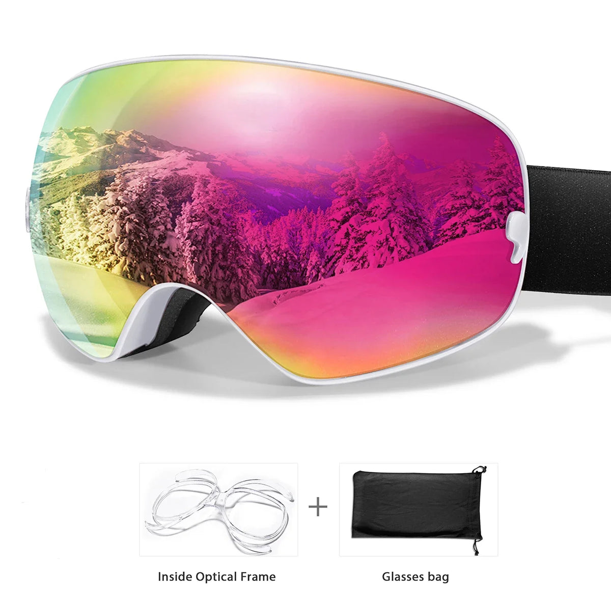 Unisex Winter Ski Goggles With UV400 Antifog Protection
