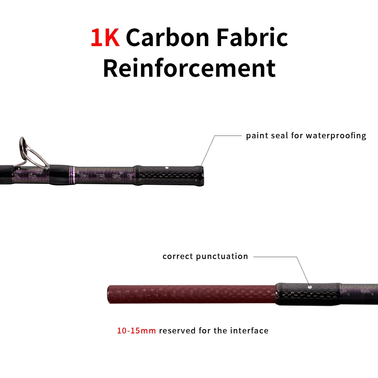 Pure-Lure AcuteViolet Bass Fishing Rod 2 Piece Fast Action
