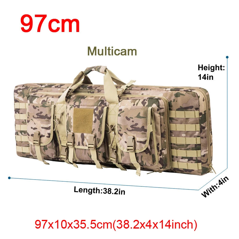 LQARMY Tactical Double Rifle Case Molle Gun Bag Sniper Airsoft