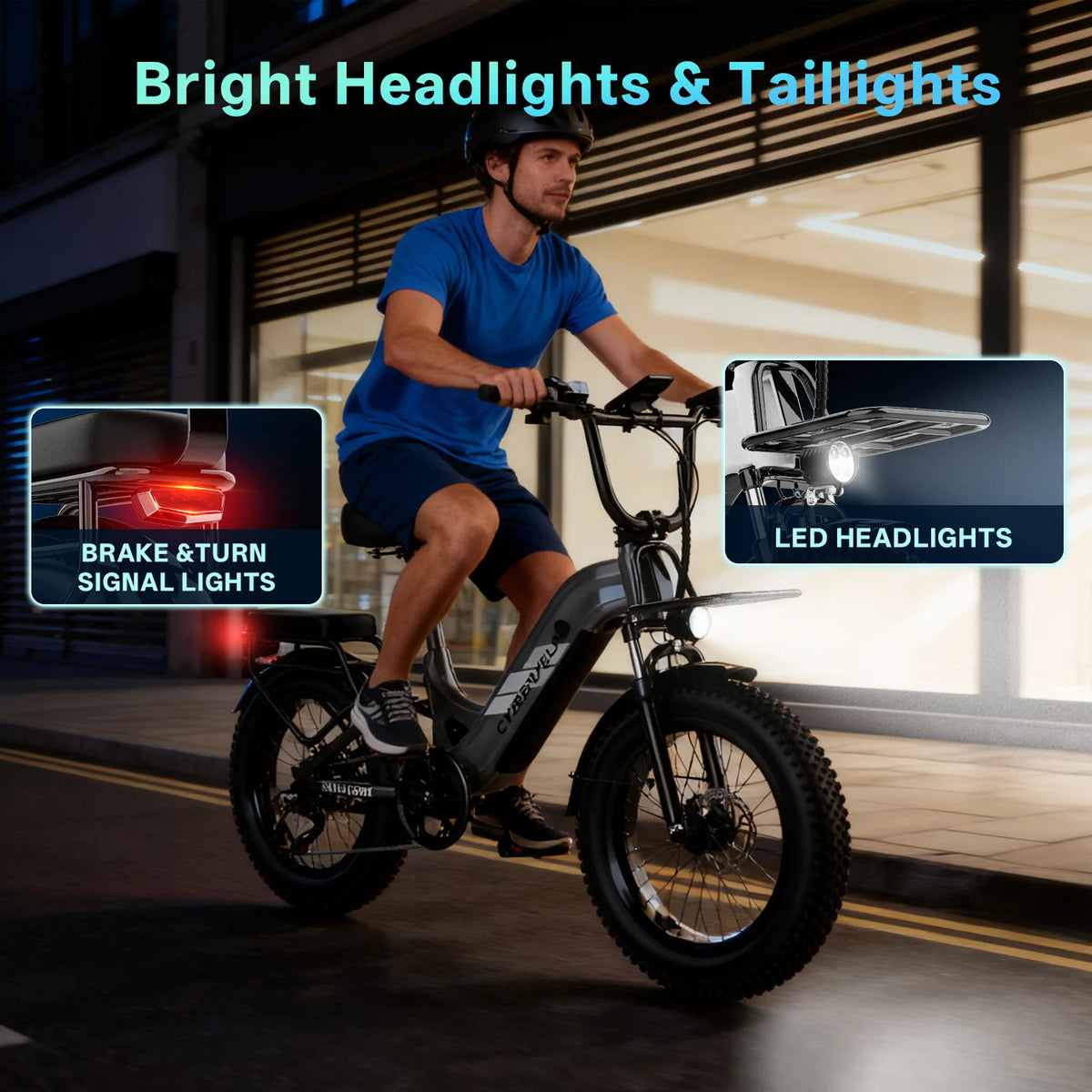 Cybervelo 1500W Peak 20Ah Battery Electric Bike 80 Mile Range